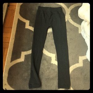 Anthropologie fleece gray lined leggings